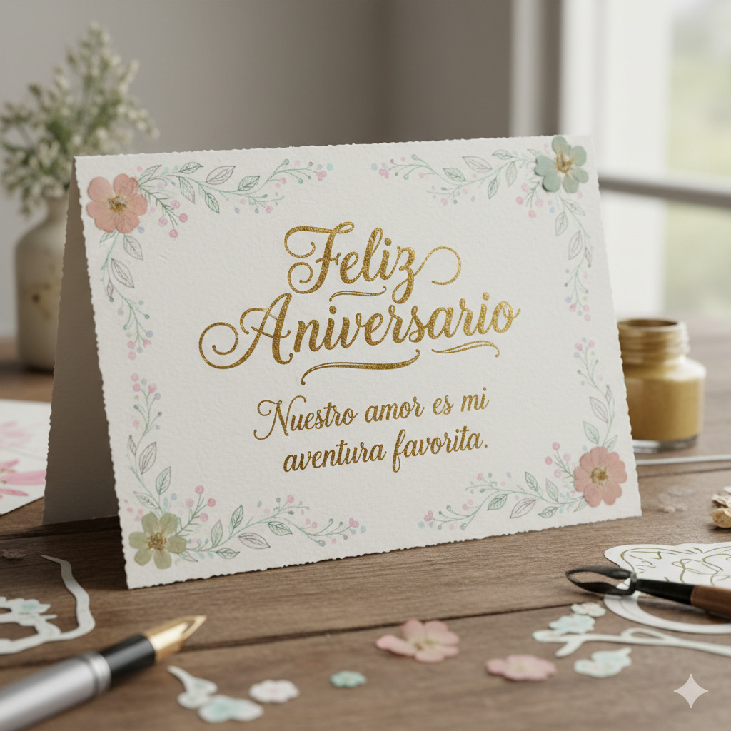 Tarjeta de Aniversario artesanal